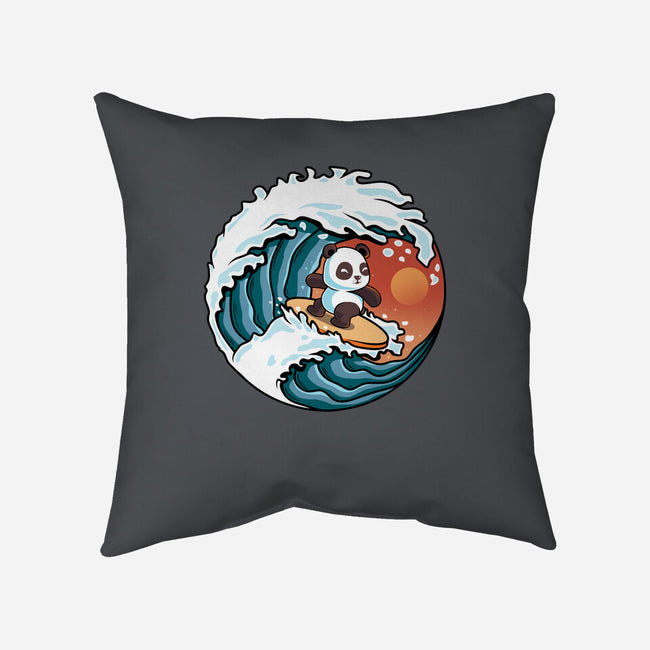 Surfing Panda-None-Non-Removable Cover w Insert-Throw Pillow-erion_designs