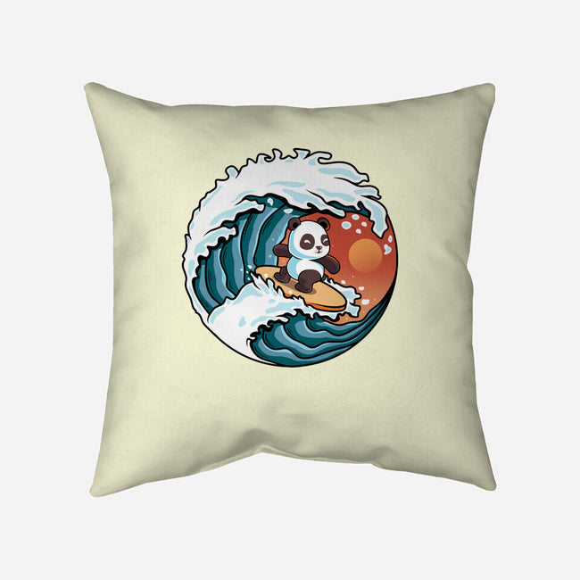 Surfing Panda-None-Non-Removable Cover w Insert-Throw Pillow-erion_designs