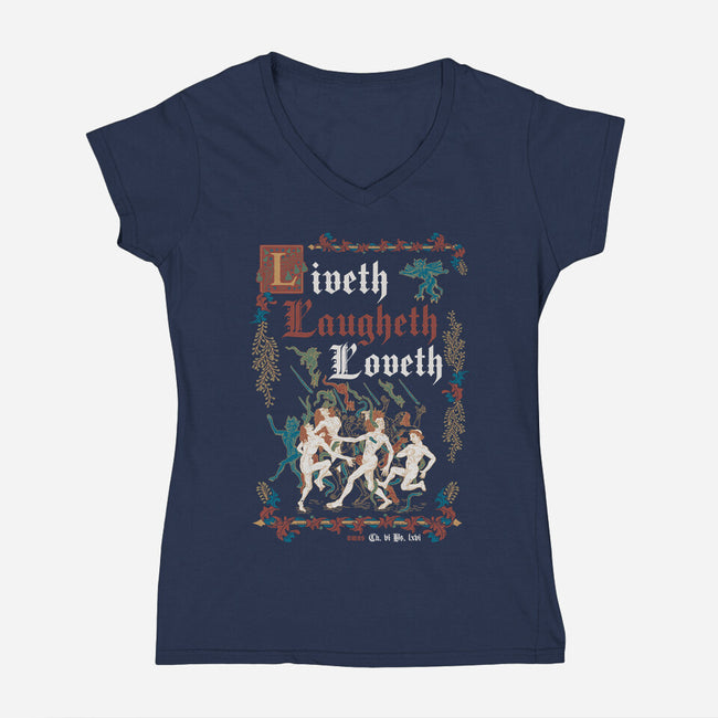 Live Laugh Love Medieval Style-Womens-V-Neck-Tee-Nemons