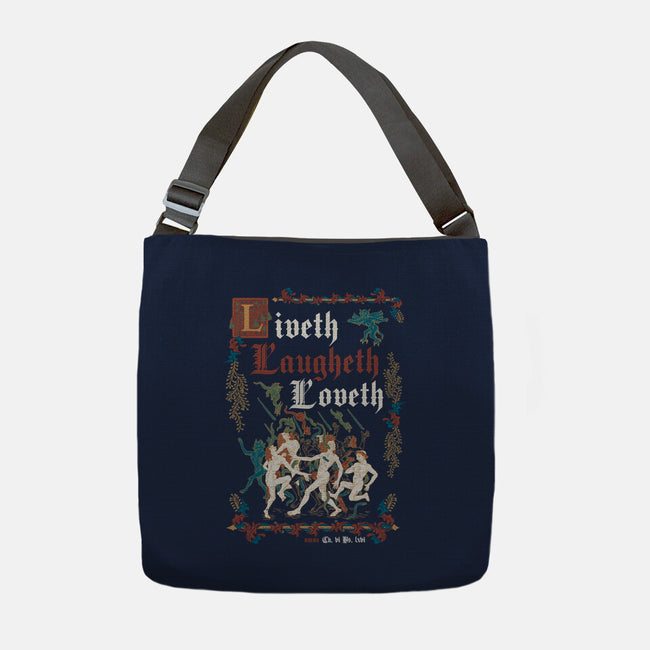 Live Laugh Love Medieval Style-None-Adjustable Tote-Bag-Nemons