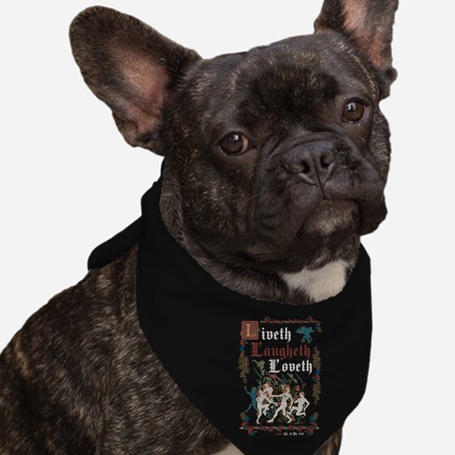 Live Laugh Love Medieval Style-Dog-Bandana-Pet Collar-Nemons