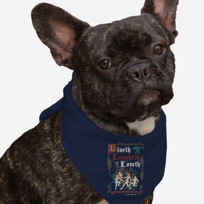 Live Laugh Love Medieval Style-Dog-Bandana-Pet Collar-Nemons