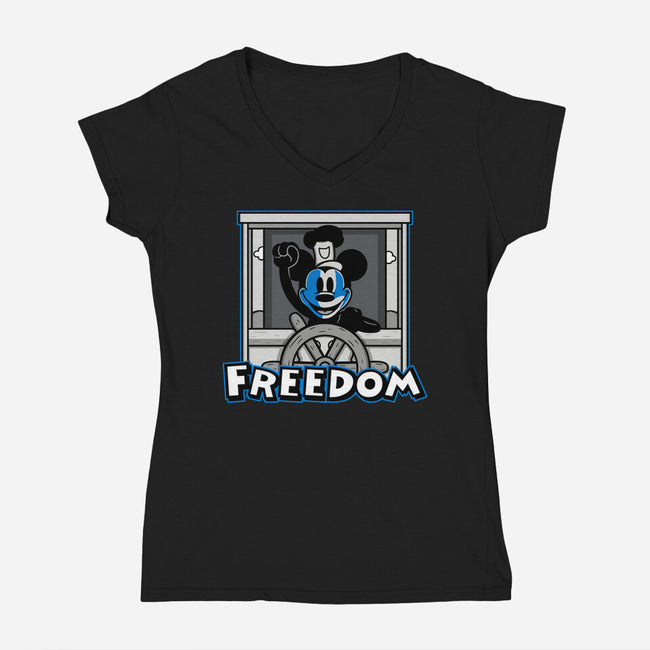 Free Mouse-Womens-V-Neck-Tee-Raffiti