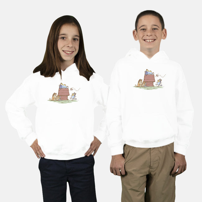 The Lazy Heeler-Youth-Pullover-Sweatshirt-kg07