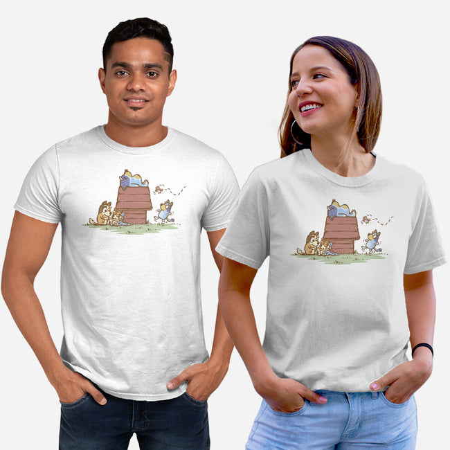 The Lazy Heeler-Unisex-Basic-Tee-kg07