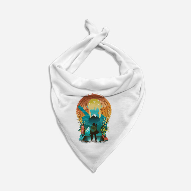 Ukiyo E Hero Landscape-Dog-Bandana-Pet Collar-dandingeroz