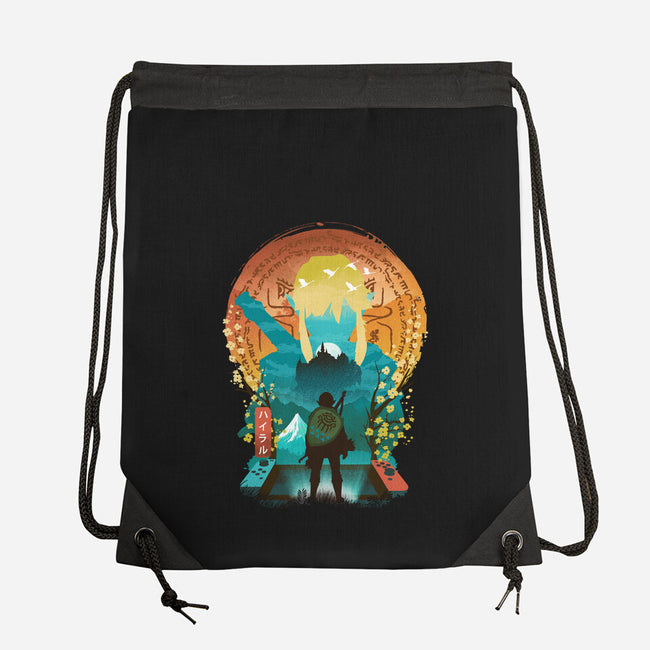 Ukiyo E Hero Landscape-None-Drawstring-Bag-dandingeroz