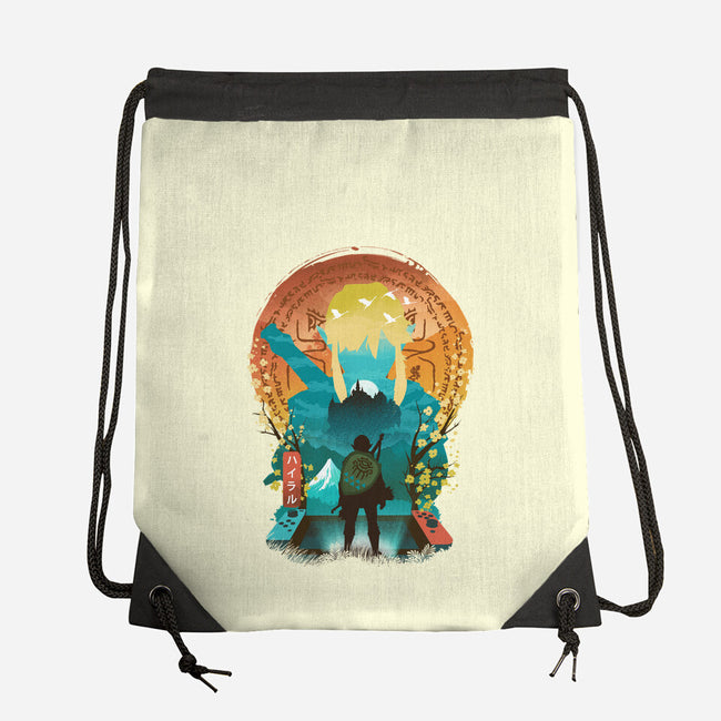 Ukiyo E Hero Landscape-None-Drawstring-Bag-dandingeroz