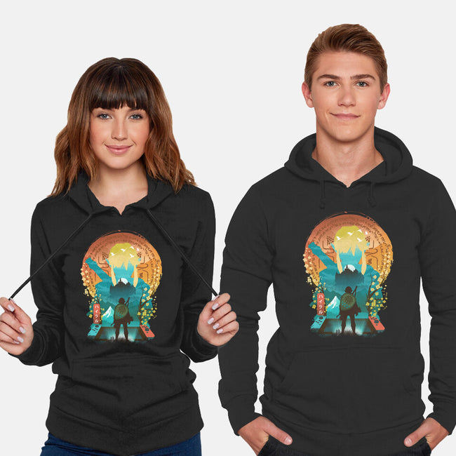 Ukiyo E Hero Landscape-Unisex-Pullover-Sweatshirt-dandingeroz