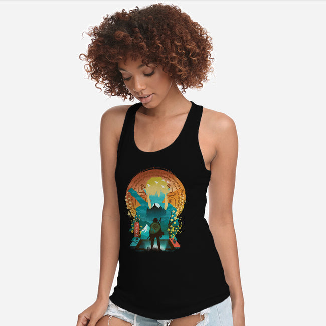 Ukiyo E Hero Landscape-Womens-Racerback-Tank-dandingeroz