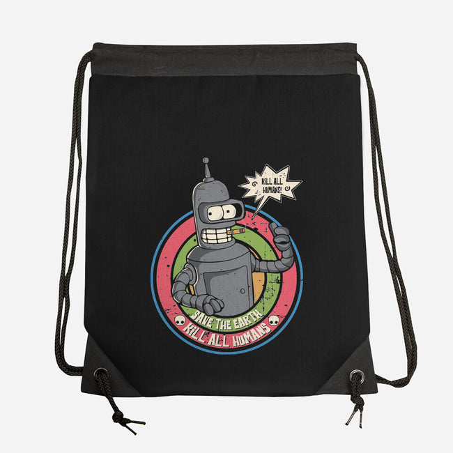 Save The Earth And Kill All Humans-None-Drawstring-Bag-turborat14