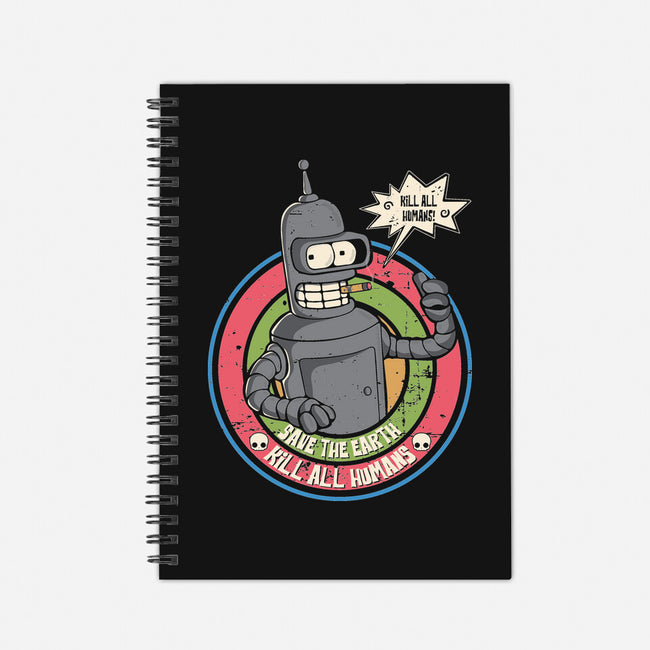 Save The Earth And Kill All Humans-None-Dot Grid-Notebook-turborat14
