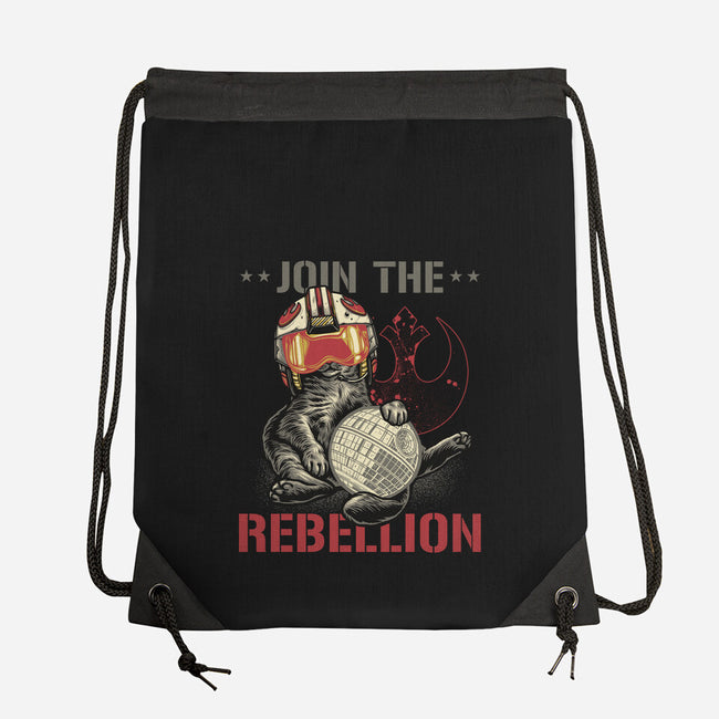 Join The Cat Rebellion-None-Drawstring-Bag-gorillafamstudio