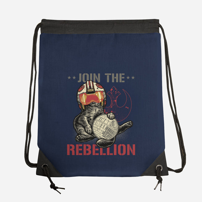 Join The Cat Rebellion-None-Drawstring-Bag-gorillafamstudio