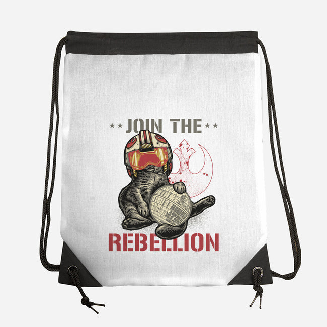 Join The Cat Rebellion-None-Drawstring-Bag-gorillafamstudio