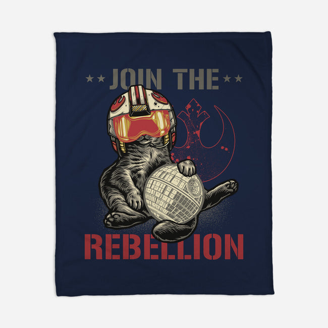 Join The Cat Rebellion-None-Fleece-Blanket-gorillafamstudio