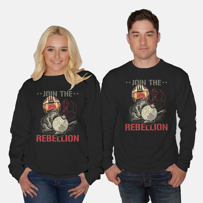 Join The Cat Rebellion-Unisex-Crew Neck-Sweatshirt-gorillafamstudio