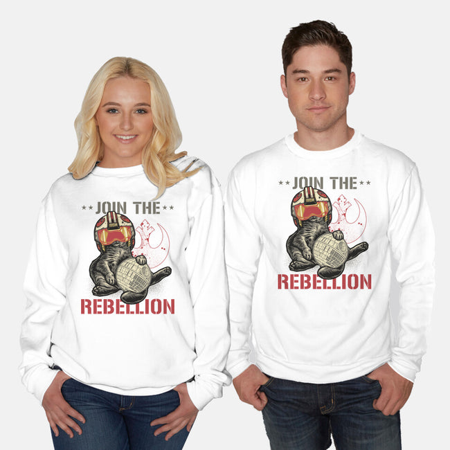 Join The Cat Rebellion-Unisex-Crew Neck-Sweatshirt-gorillafamstudio