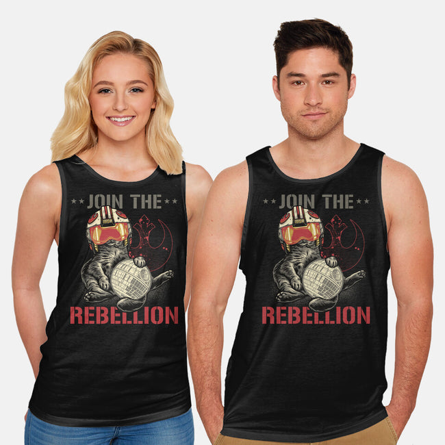 Join The Cat Rebellion-Unisex-Basic-Tank-gorillafamstudio