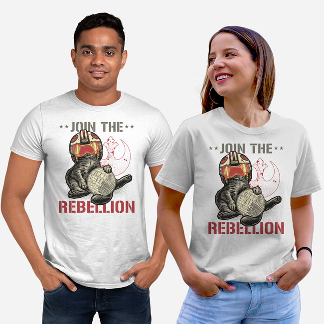 Join The Cat Rebellion-Unisex-Basic-Tee-gorillafamstudio