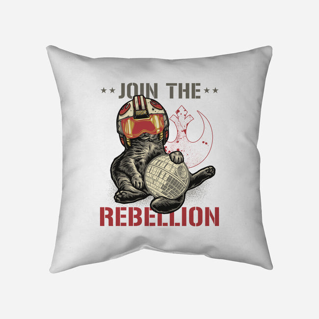 Join The Cat Rebellion-None-Removable Cover-Throw Pillow-gorillafamstudio