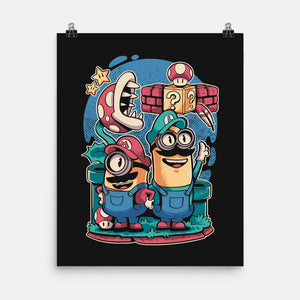 The Super Minion Bros-None-Matte-Poster-Planet of Tees