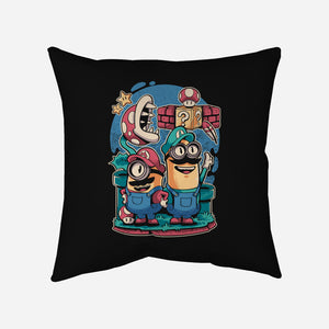 The Super Minion Bros-None-Removable Cover-Throw Pillow-Planet of Tees