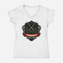 Red Ninja Strength-Womens-V-Neck-Tee-gorillafamstudio