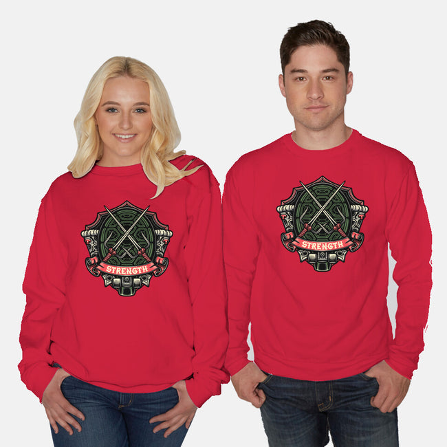 Red Ninja Strength-Unisex-Crew Neck-Sweatshirt-gorillafamstudio