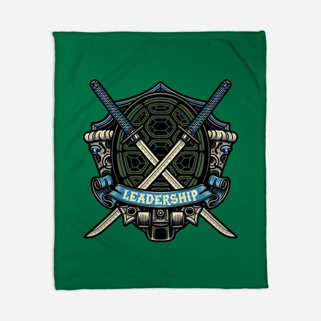 Blue Ninja Leader-None-Fleece-Blanket-gorillafamstudio