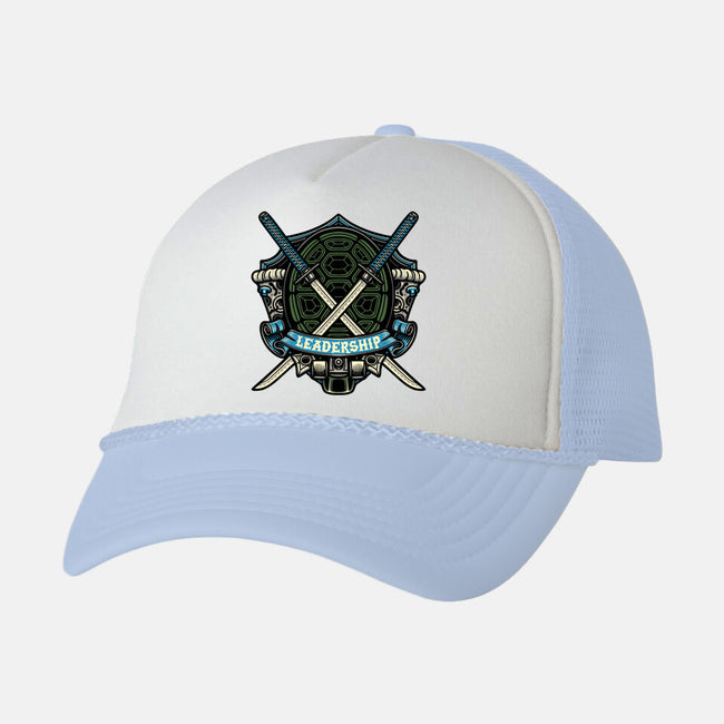 Blue Ninja Leader-Unisex-Trucker-Hat-gorillafamstudio