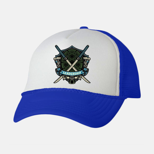 Blue Ninja Leader-Unisex-Trucker-Hat-gorillafamstudio