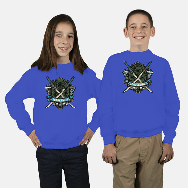 Blue Ninja Leader-Youth-Crew Neck-Sweatshirt-gorillafamstudio