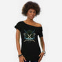 Blue Ninja Leader-Womens-Off Shoulder-Tee-gorillafamstudio