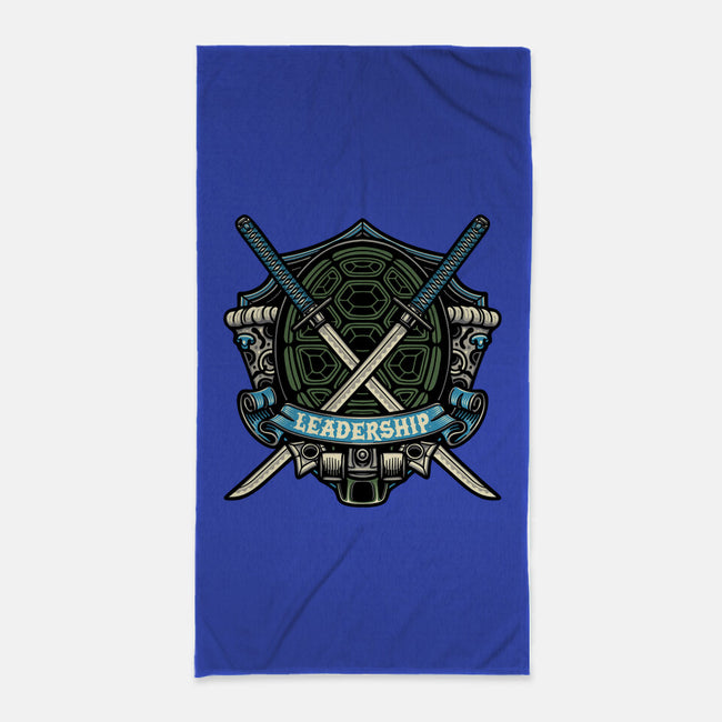 Blue Ninja Leader-None-Beach-Towel-gorillafamstudio