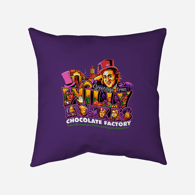 Greetings From The Chocolate Factory-None-Non-Removable Cover w Insert-Throw Pillow-goodidearyan