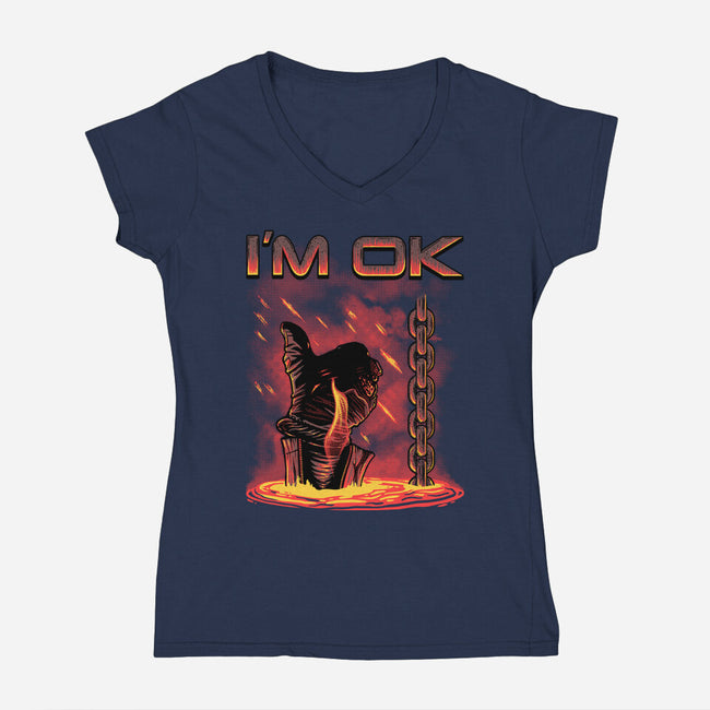 Trust Me I Am Ok-Womens-V-Neck-Tee-Tronyx79