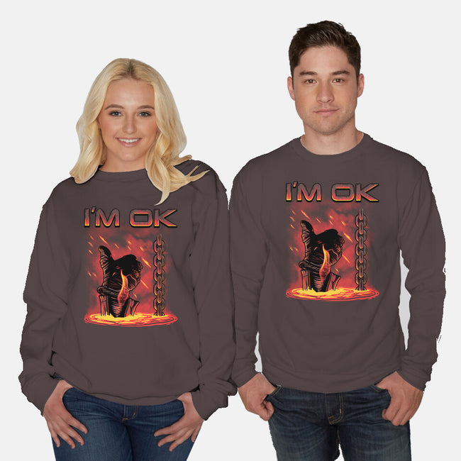 Trust Me I Am Ok-Unisex-Crew Neck-Sweatshirt-Tronyx79