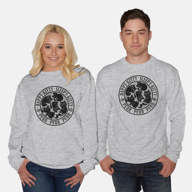 Happy Kitty Sleepy Kitty-Unisex-Crew Neck-Sweatshirt-erion_designs