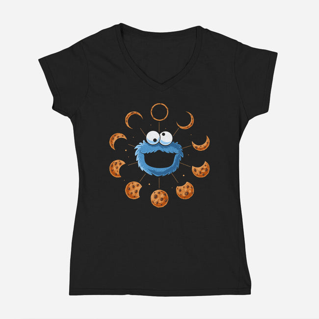 Cookie Eclipse-Womens-V-Neck-Tee-erion_designs