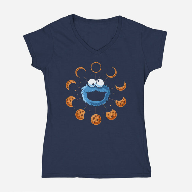 Cookie Eclipse-Womens-V-Neck-Tee-erion_designs