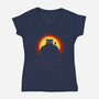 Kitty Eclipse-Womens-V-Neck-Tee-erion_designs