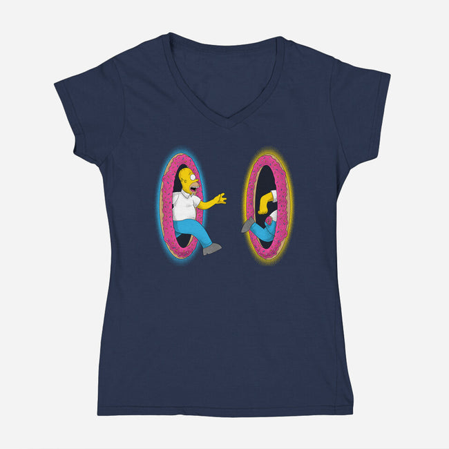 Portal Donuts-Womens-V-Neck-Tee-Umberto Vicente