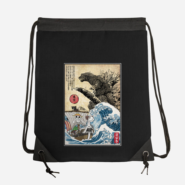 Straw Hat Pirates Meet Godzilla-None-Drawstring-Bag-DrMonekers