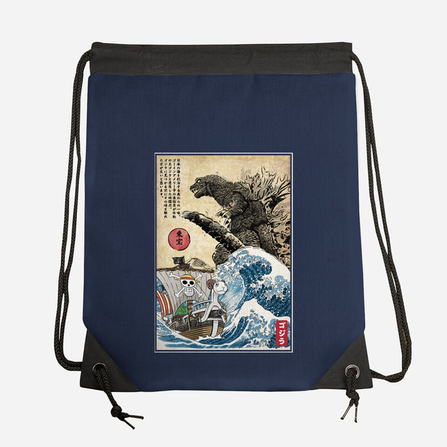 Straw Hat Pirates Meet Godzilla-None-Drawstring-Bag-DrMonekers