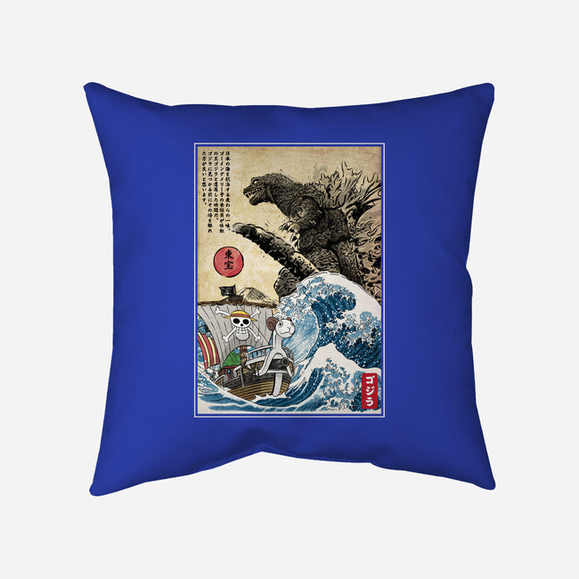 Straw Hat Pirates Meet Godzilla-None-Non-Removable Cover w Insert-Throw Pillow-DrMonekers