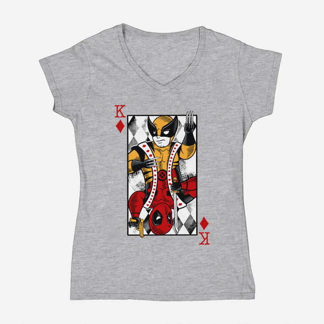 Double King-Womens-V-Neck-Tee-spoilerinc