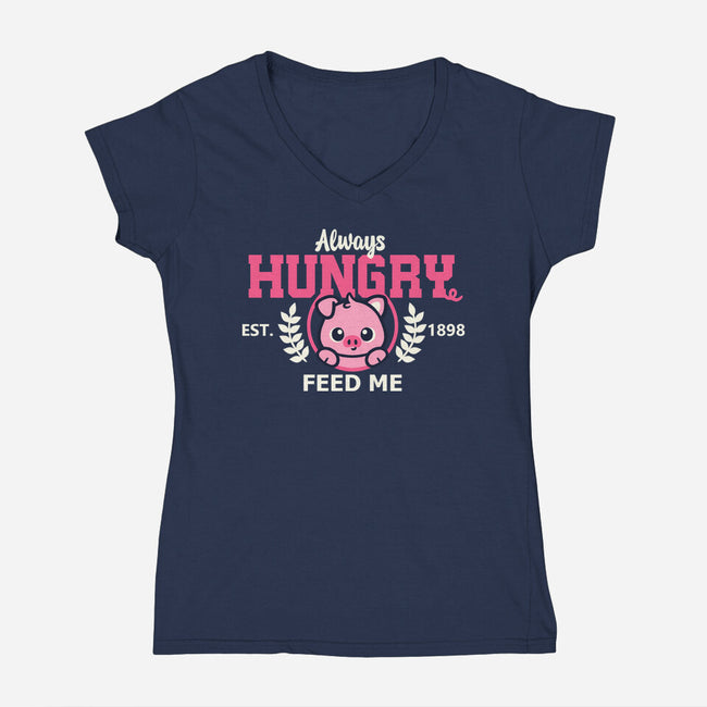 Always Hungry Feed Me-Womens-V-Neck-Tee-NemiMakeit