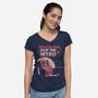 Streaming Astronaut-Womens-V-Neck-Tee-Studio Mootant