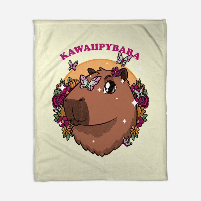 Cute Kawaii Capybara-None-Fleece-Blanket-Studio Mootant